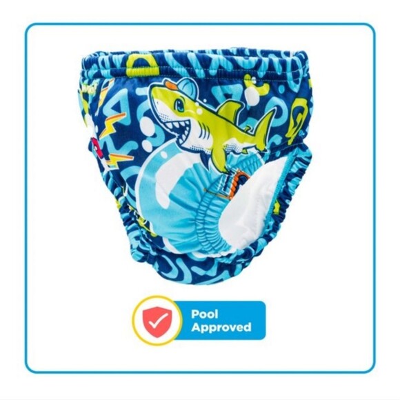 Swim School Reusable Swim diaper Blue Shark and Octopus Age 12m and up  18-22lb - Picture 4 of 11